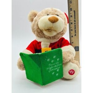 Collectible  Animated Christmas Teddy Bear Singing Plush Santa Musical Twas Xmas